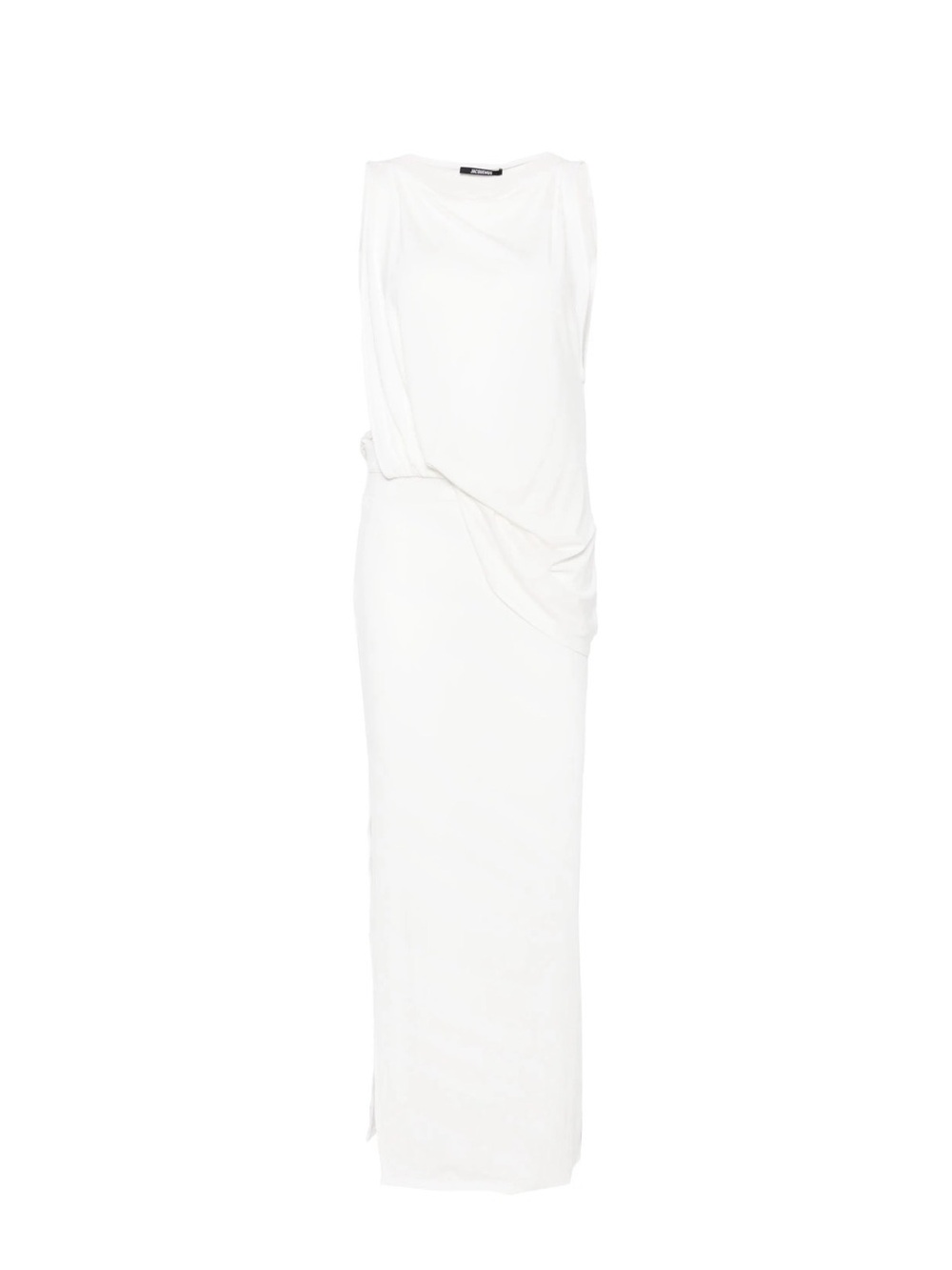 Jacquemus the Peplo White Draped Maxi Dress